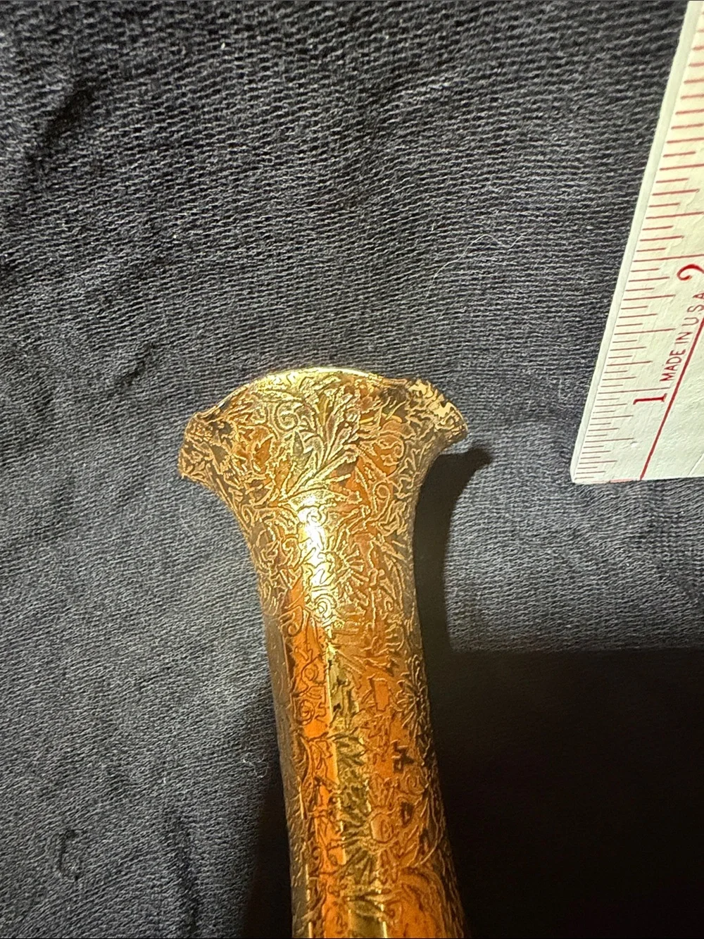Glastonbury Gold Etched Bud Vases, Mid- Century